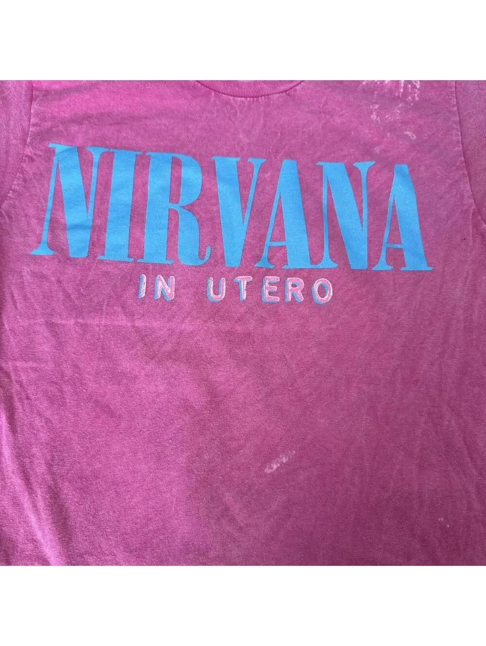 NIRVANA In Utero Pink Bleach Dye Tee - Small